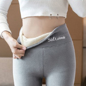 Thermohose mit hoher Taille und Stickerei