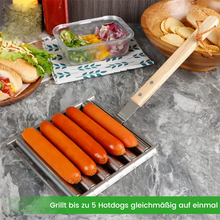 Laden Sie das Bild in den Galerie-Viewer, Hotdog Roller Wurstbrötchenständer aus Edelstahl