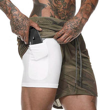 Laden Sie das Bild in den Galerie-Viewer, 2-in-1-Fitness-Turnhose mit sicherer Tasche ( Shorts &amp; Verkürzte Hose)