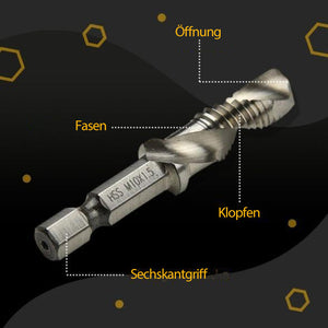 6 teilig Kombi Gewindebohrer Bit Satz Sechskantschaft