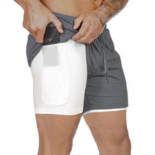 Laden Sie das Bild in den Galerie-Viewer, 2-in-1-Fitness-Turnhose mit sicherer Tasche ( Shorts &amp; Verkürzte Hose)