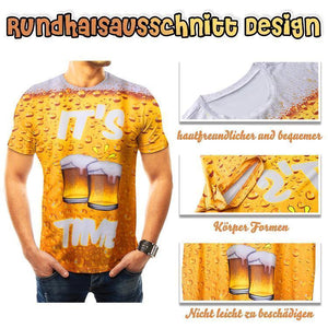 3D Druck Bier-Luftblasen T-Shirt