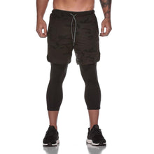 Laden Sie das Bild in den Galerie-Viewer, 2-in-1-Fitness-Turnhose mit sicherer Tasche ( Shorts &amp; Verkürzte Hose)