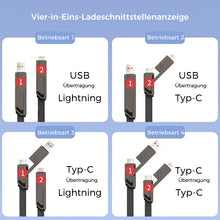 Laden Sie das Bild in den Galerie-Viewer, 4-in-1 geflochtenes Anti-Verwicklungs-Ladekabel