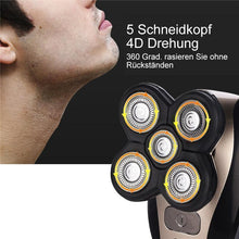 Laden Sie das Bild in den Galerie-Viewer, 5 in 1 Männer wiederaufladbar 4D Rotary Rasierer