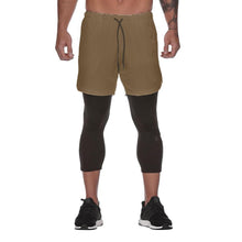 Laden Sie das Bild in den Galerie-Viewer, 2-in-1-Fitness-Turnhose mit sicherer Tasche ( Shorts &amp; Verkürzte Hose)