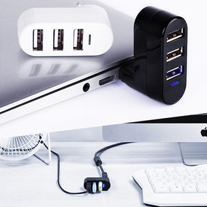 Multifunktionaler Mini drehbarer 3-Port USB-Anschluss