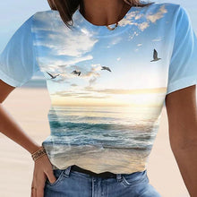 Laden Sie das Bild in den Galerie-Viewer, Lässiges Bedrucktes T-Shirt für Damen