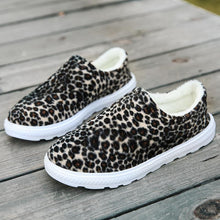 Laden Sie das Bild in den Galerie-Viewer, Unisex Leopard Flache Baumwollschuhe, bequeme Hausschuhe