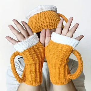 🍺Lustiges 3D-Bierkrug-Strickhandschuh-Geschenk🎁