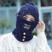 Laden Sie das Bild in den Galerie-Viewer, 2 in 1 Maske Schal Strickmütze