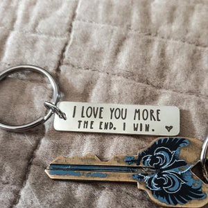 "I Love You More The End I Win" Lustiger Weihnachtsgeschenk-Schlüsselanhänger🎁