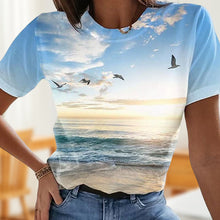 Laden Sie das Bild in den Galerie-Viewer, Lässiges Bedrucktes T-Shirt für Damen