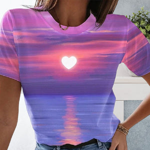 Lässiges 3D-T-Shirt für Damen