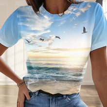 Laden Sie das Bild in den Galerie-Viewer, Lässiges Bedrucktes T-Shirt für Damen