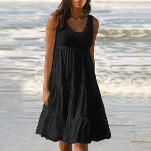 Ärmelloses Strandkleid Mit Rundhalsausschnitt