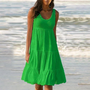 Ärmelloses Strandkleid Mit Rundhalsausschnitt