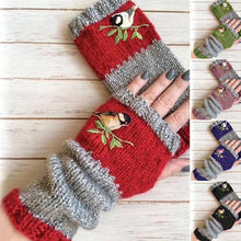 Laden Sie das Bild in den Galerie-Viewer, Warme Handschuhe mit Patchwork-Stickerei