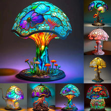 Laden Sie das Bild in den Galerie-Viewer, 🍄Tischlampe aus Buntglas-Pflanzenserie🍄