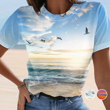 Laden Sie das Bild in den Galerie-Viewer, Lässiges Bedrucktes T-Shirt für Damen