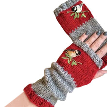 Laden Sie das Bild in den Galerie-Viewer, Warme Handschuhe mit Patchwork-Stickerei